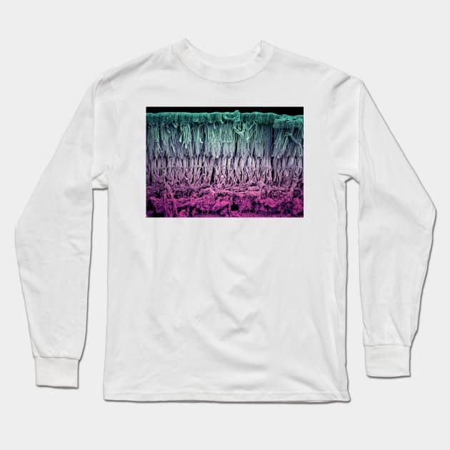 Retina layers, SEM (C018/0521) Long Sleeve T-Shirt by SciencePhoto